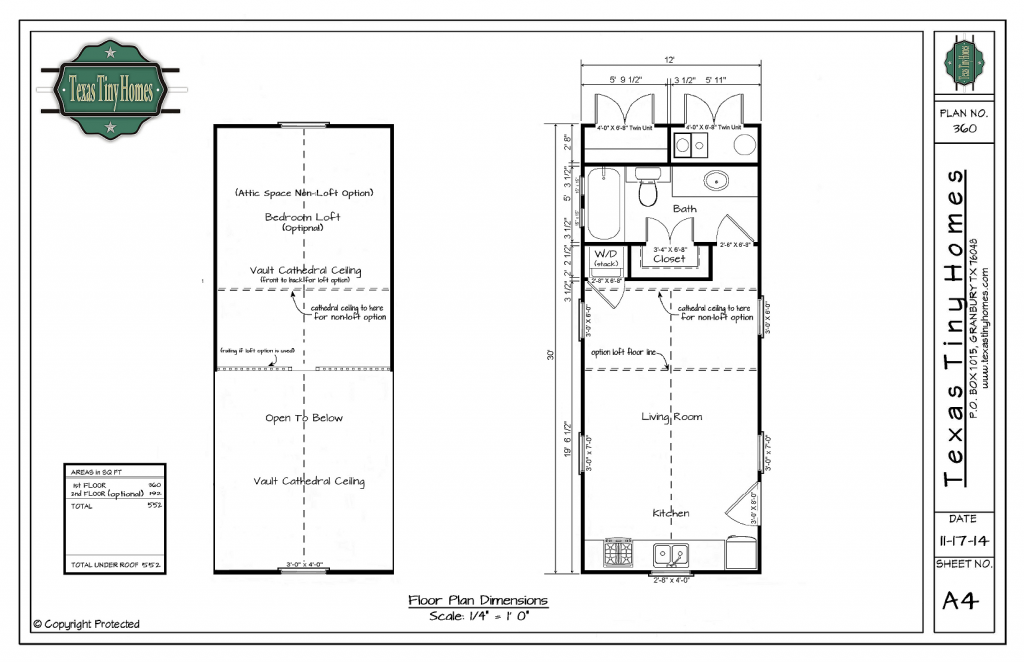 Original Plan Presentation Sheet For Website | Texas Tiny Homes
